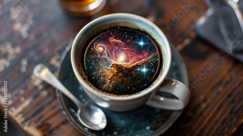 High-resolution image captures the rays of different cosmic colors brewing in coffee