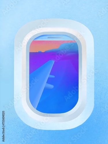 blue airplane window