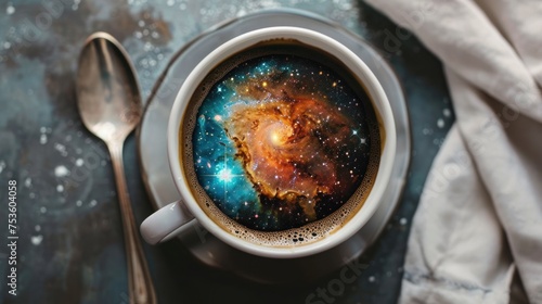 High-resolution image captures the rays of different cosmic colors brewing in coffee