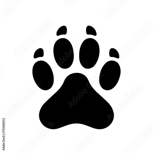 Paw print icon. Dog or cat paw print icon in flat design.