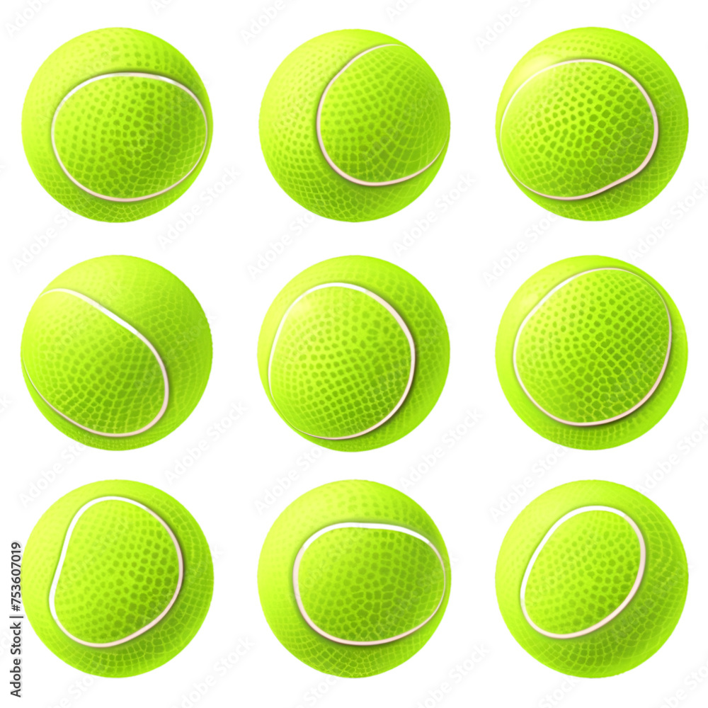 Vector Green Tennis Ball Isolated on a Transparent Background