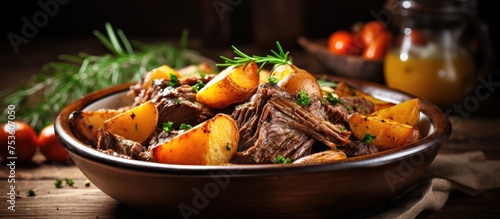 Savory Beef Stew: A Hearty Meal of Tender Meat and Potatoes Infused with Fragrant Spices