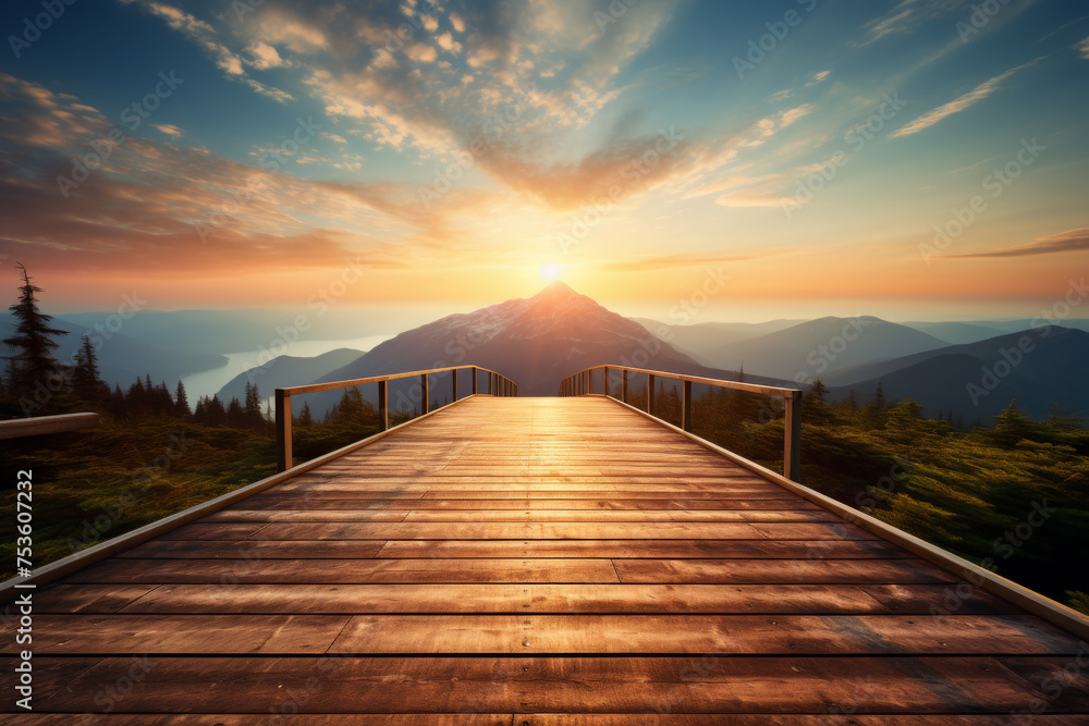 Obraz premium Mountain Viewpoint at Sunrise