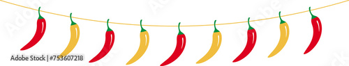 strings of peppers, jalapeno garland, Feliz Cinco de Mayo, Happy 5th of May