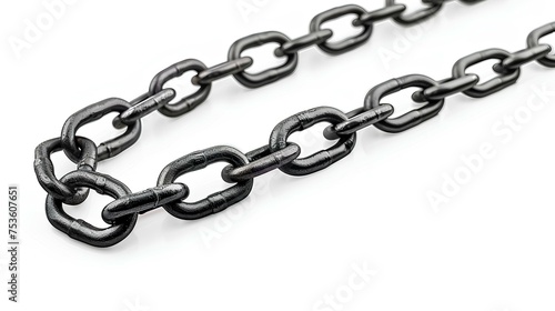 Chain isolated on white background with shadow. stainless steel chain isolated. Metal chain. Iron chain. Chrome chain