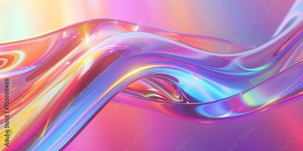 Blue and pink holographic abstract wave, background or pattern, creative design template Blue and pink holographic abstract wave, background or pattern, creative design template