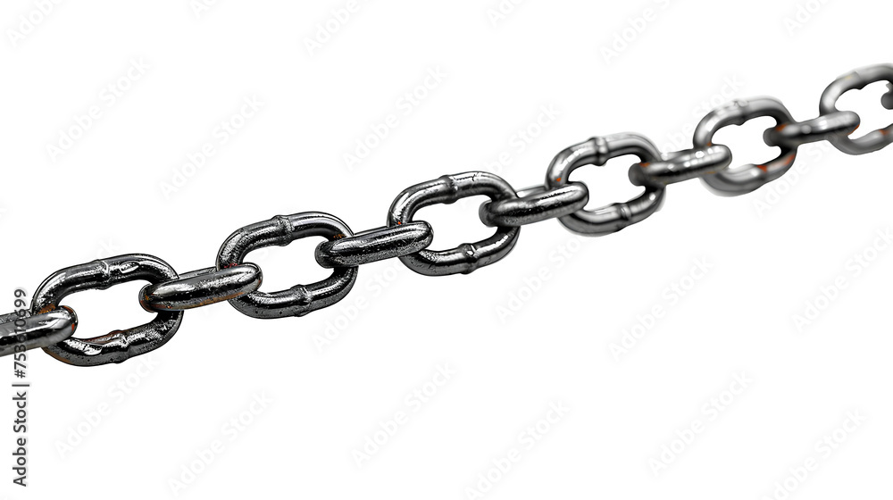 Fototapeta premium Chain PNG . stainless steel chain isolated. Metal chain PNG. Iron chain. Chrome chain PNG. Chain top view png. chain flat lay png