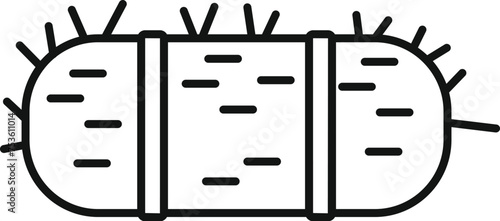 Haystack icon outline vector. Bale hay agriculture. Food country wheat