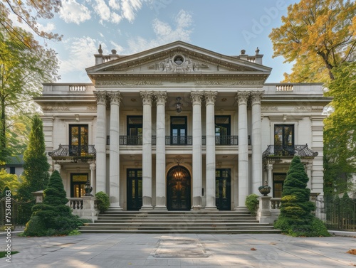 A Georgian Revival mansion situated in the heart of a bustling city