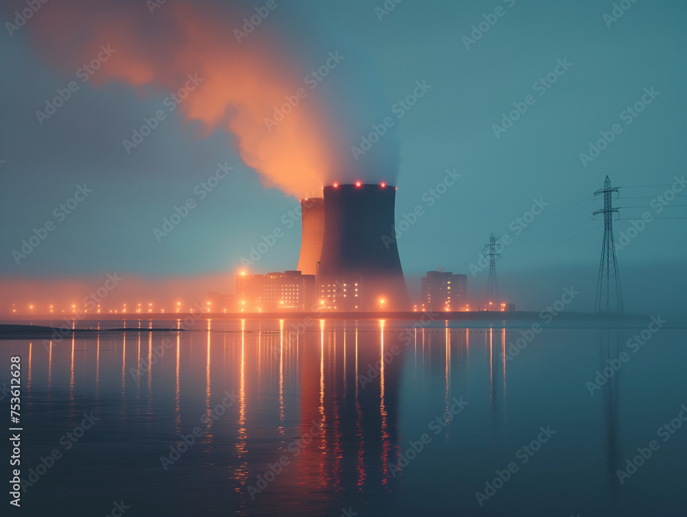 centrale nucléaire de nuit