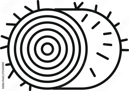 Roll stack nature icon outline vector. Haystack grass food. Straw wheat pile
