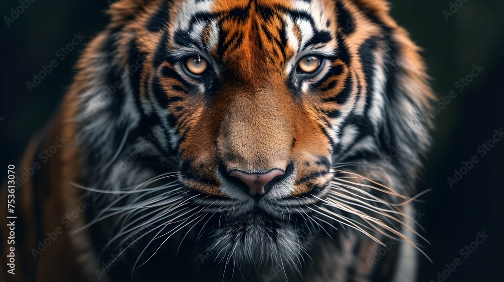 Fototapeta premium a cinematic and Dramatic portrait image for tiger