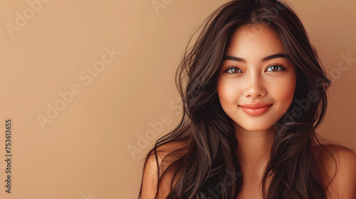 Flawless Tresses: Smiling Woman, Hair Care Banner 