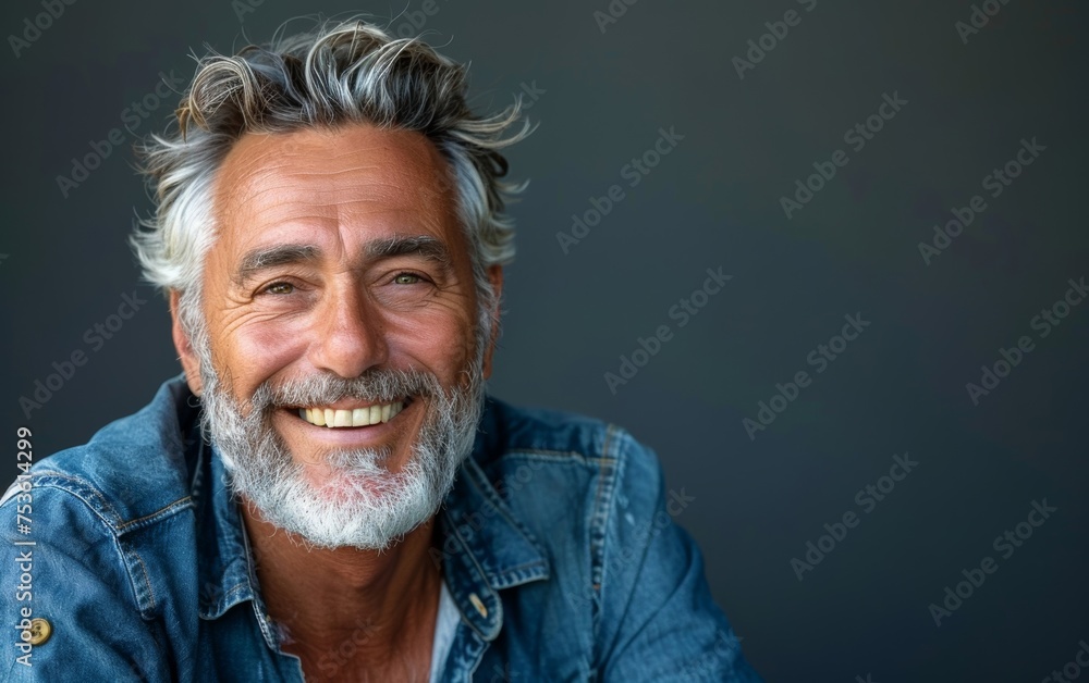 Obraz premium Smiling elderly man getting dental examination at clinic.