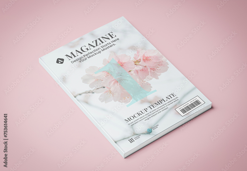 Top view Magazine Mockup Stock Template | Adobe Stock