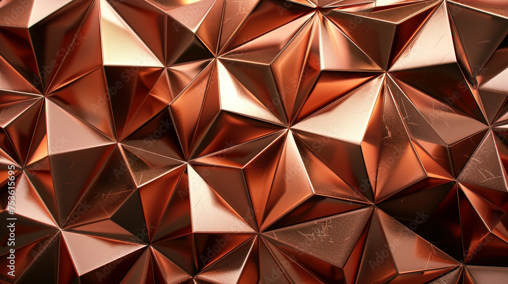 Ultra Realistic 4K Copper Triangle Back Wall in Cinema Quality, 3D Rendering at its Finest, created with Generative AI technology Ultra Realistic 4K Copper Triangle Back Wall in Cinema Quality, 3D Rendering at its Finest, created with Generative AI technology