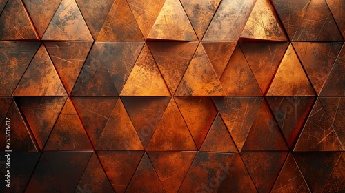 Stunning Ultra Detailed 4K Cinema Look Smooth Copper Triangle Back Wall, 3D Rendering, Best Quality created with Generative AI technology