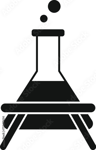 Boiling burning flask icon simple vector. Study tube quality. Solitary discovery