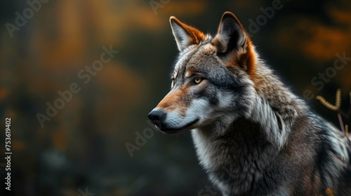 a cinematic and Dramatic portrait image for wolf