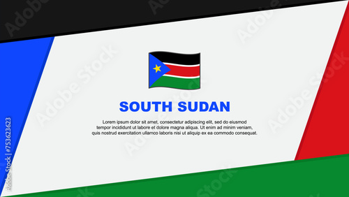 South Sudan Flag Abstract Background Design Template. South Sudan Independence Day Banner Cartoon Vector Illustration. South Sudan Banner