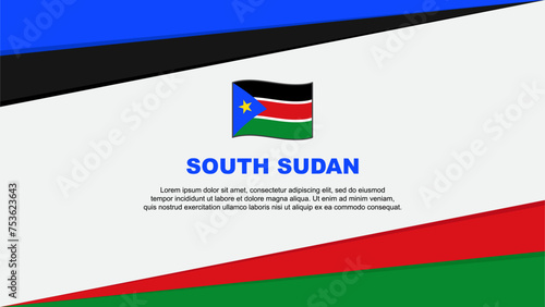 South Sudan Flag Abstract Background Design Template. South Sudan Independence Day Banner Cartoon Vector Illustration. South Sudan Design