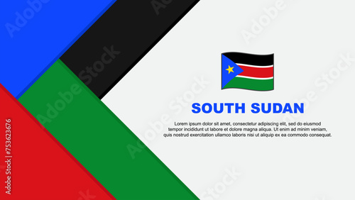 South Sudan Flag Abstract Background Design Template. South Sudan Independence Day Banner Cartoon Vector Illustration. South Sudan Illustration