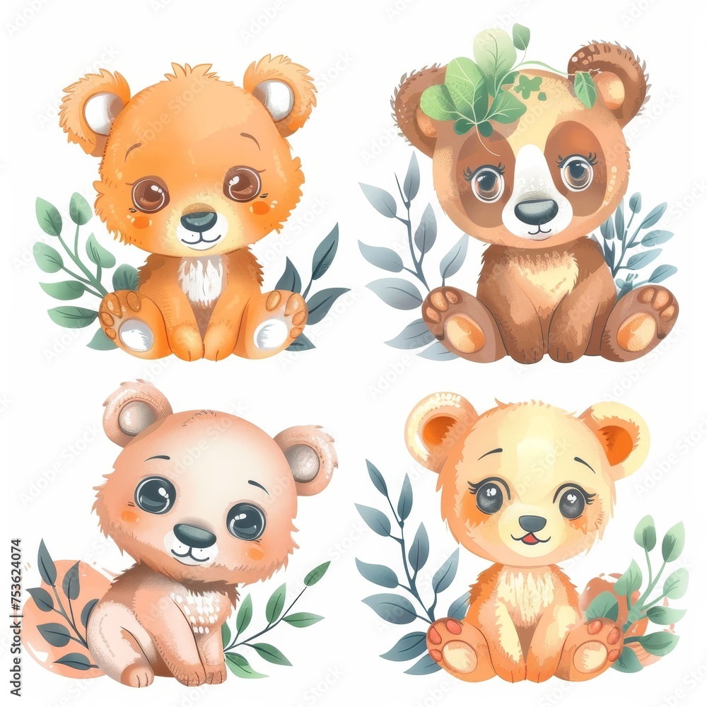 These cute baby bears are part of a clipart set These cute baby bears are part of a clipart set