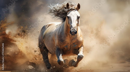 A horse background  highlighting their power  movement  and natural surroundings Ai Generative