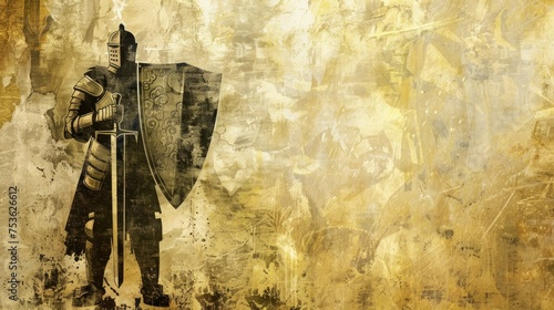 Armor of God. Inspirational bible verse. Grunge