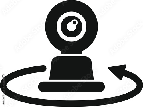 Control camera tour icon simple vector. Virtual app control. Digital content