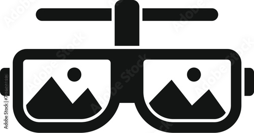 Vr googles icon simple vector. Minimal control design. App museum camera