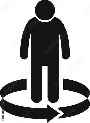 Person start virtual tour icon simple vector. Concert house. Cloud walk real