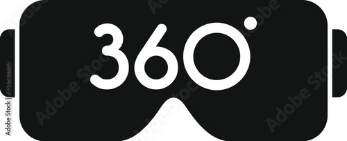 Vr new glasses icon simple vector. Panoramic view. Rotate minimal control