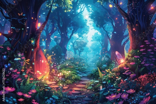 magical forest filled with fantastical creatures