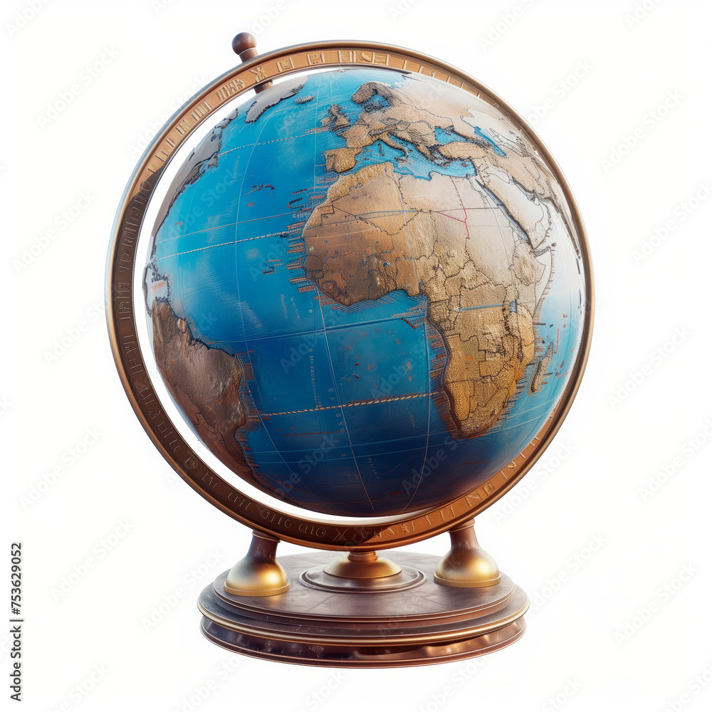 3D realistic earth globe planet isolated. 3D realistic earth globe planet isolated.