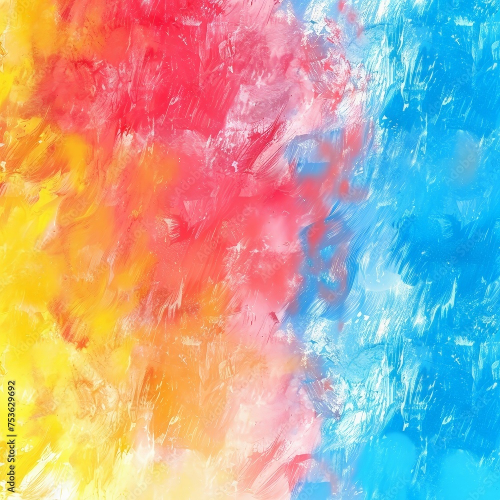 Vibrant Abstract Art with Swirling Pink, Yellow, and Blue Hues, Concept of Creativity and Emotion