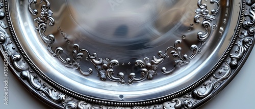 Plate for the Passover seder in silver photo