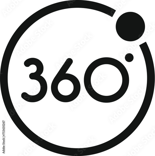 360 degree application icon simple vector. Panoramic view. Extensive view