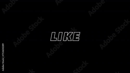 Subscribe, like, comment, share animation. Outline stylish typography effect. Motion graphic outro for social media. High resolution 4K video.
