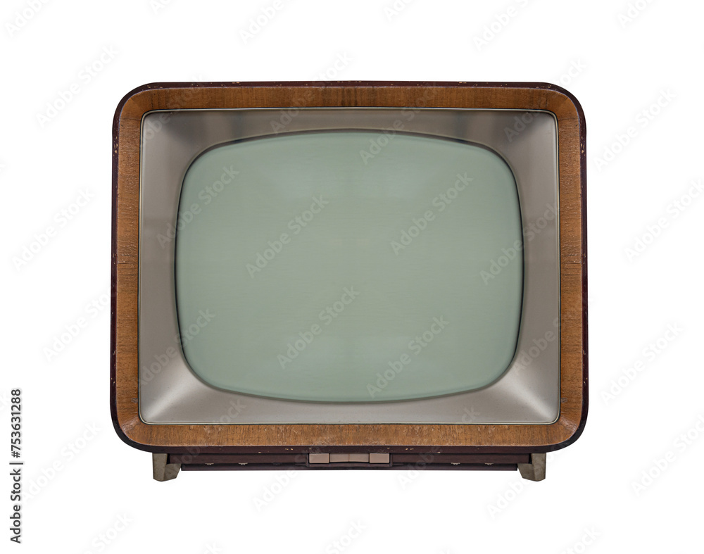 Retro TV isolated on white background.