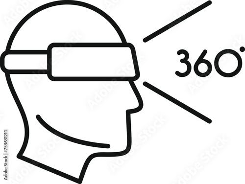 Vr headset icon outline vector. Minimal wide control. App design app
