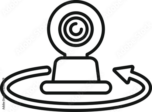 Control camera tour icon outline vector. Virtual app control. Digital content