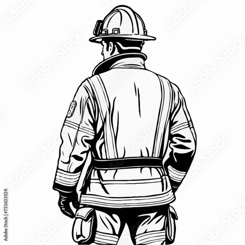 Bombero de espaldas