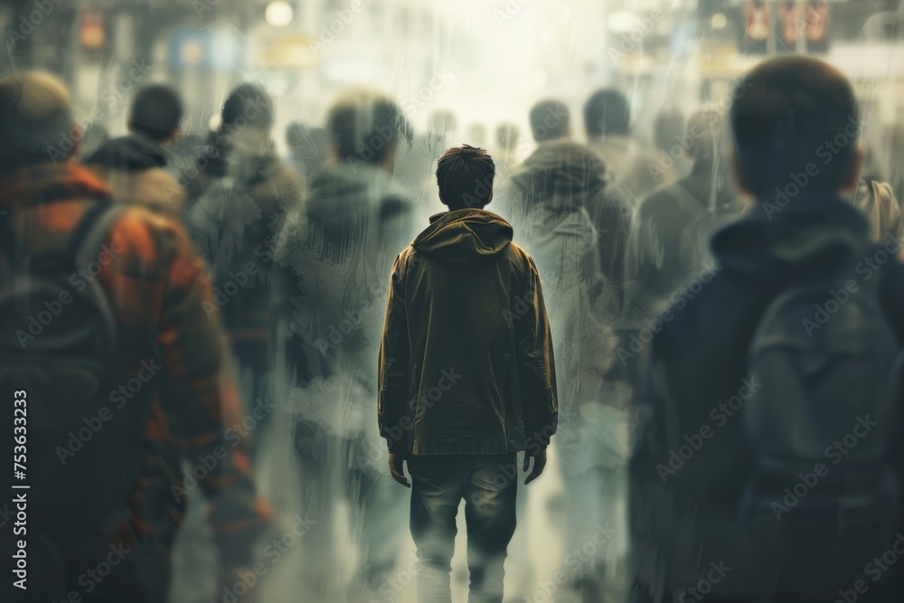 Fototapeta premium ignoring people concept,avoidant person