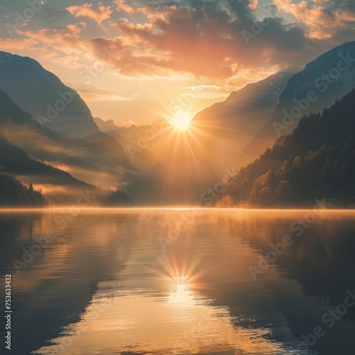 Alpine Twilight, Lake in Peace