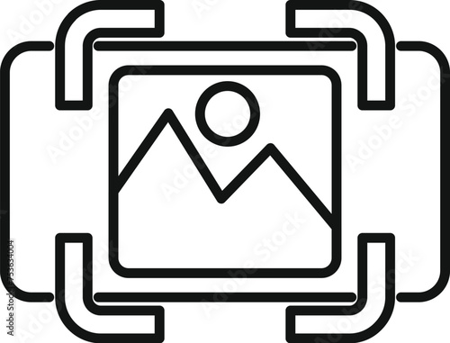 Control phone app icon outline vector. Virtual tour. Art education walk