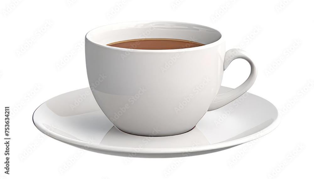 cup of coffee isolated on transparent background cutout