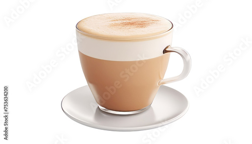 cup of cappuccino isolated on transparent background cutout © Papugrat