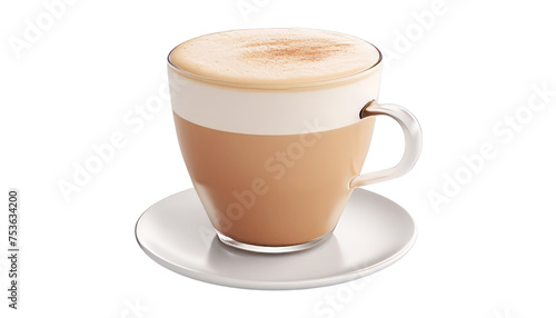 cup of cappuccino isolated on transparent background cutout