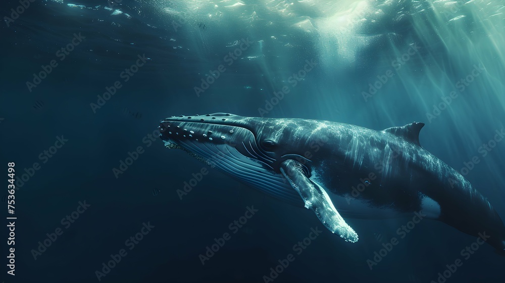 Fototapeta premium a cinematic and Dramatic portrait image for whale